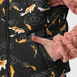 Детский жилет Карпы кои и дождь, цвет: 3D-черный — фото 2