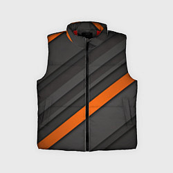 Детский жилет Оранжевая полоса на сером фоне, цвет: 3D-красный