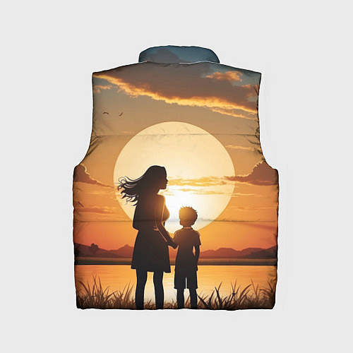Детский жилет Мать и дитя на закате / 3D-Светло-серый – фото 2
