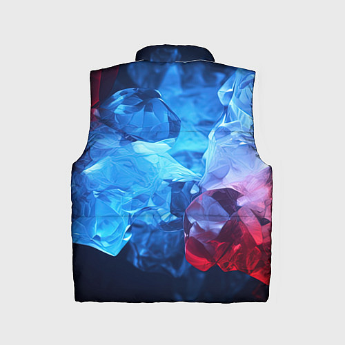 Детский жилет Синяя ледяная абстракция с красным / 3D-Светло-серый – фото 2