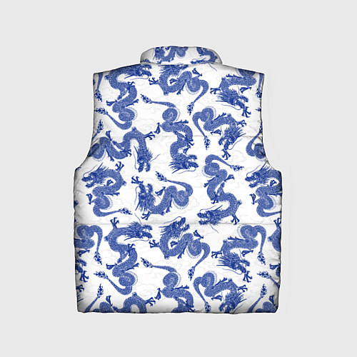 Детский жилет Синие новогодние драконы / 3D-Светло-серый – фото 2