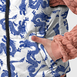 Детский жилет Синие новогодние драконы, цвет: 3D-светло-серый — фото 2