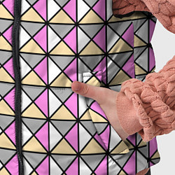 Детский жилет Геометрический треугольники бело-серо-розовый, цвет: 3D-светло-серый — фото 2