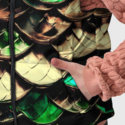 Детский жилет Чешуя зеленого дракона, цвет: 3D-черный — фото 2