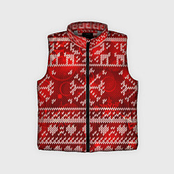 Детский жилет Рождественские узоры оленей, цвет: 3D-светло-серый