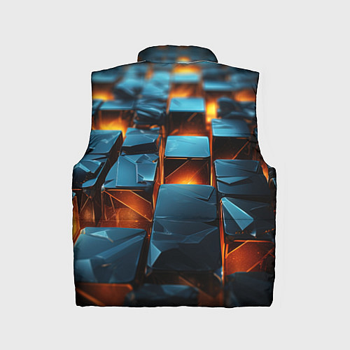 Детский жилет Темные плитки в лаве / 3D-Черный – фото 2