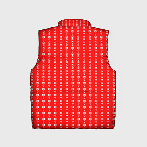 Детский жилет Красный полосы в цветочек / 3D-Черный – фото 2