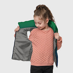 Детский жилет Темно-зеленый и синий градиент, цвет: 3D-светло-серый — фото 2