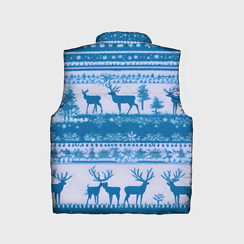 Детский жилет Синие олени / 3D-Черный – фото 2