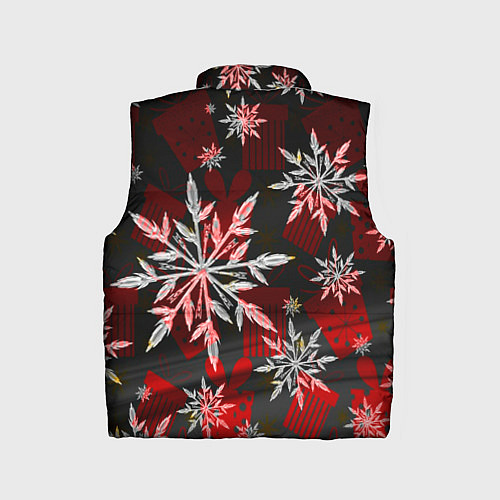 Детский жилет Рождественские снежинки / 3D-Черный – фото 2