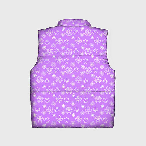 Детский жилет Сиреневый паттерн цветы / 3D-Черный – фото 2