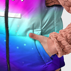 Детский жилет Love death robots neon gradient serial, цвет: 3D-светло-серый — фото 2