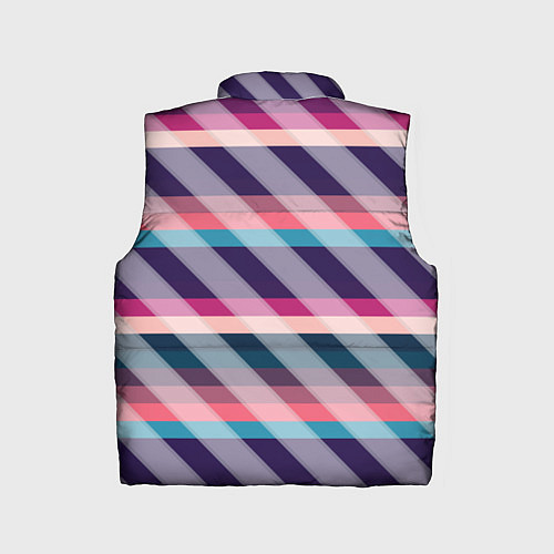 Детский жилет Косая клетка: разные оттенки фиолетового / 3D-Черный – фото 2