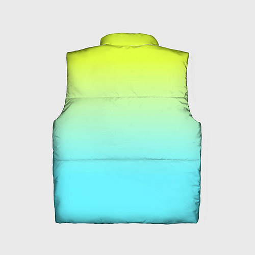 Детский жилет Ярко-зеленый и бирюзовый градиент / 3D-Светло-серый – фото 2