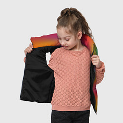 Детский жилет Цвета радуги радужный фон, цвет: 3D-черный — фото 2
