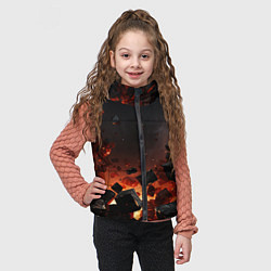 Детский жилет Взрыв плит и огонь, цвет: 3D-черный — фото 2