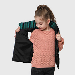 Детский жилет Неоновые соты чёрно-бирюзовый, цвет: 3D-черный — фото 2
