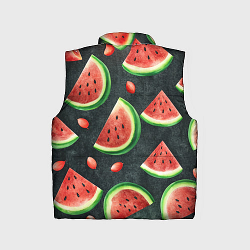 Детский жилет Паттерн красные дольки арбуза / 3D-Черный – фото 2