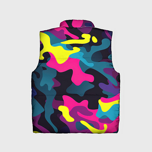 Детский жилет Кислотная яркая абстракция в камуфляжном стиле / 3D-Черный – фото 2