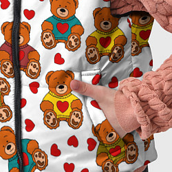 Детский жилет Мишки игрушки в свитерах и сердечки, цвет: 3D-красный — фото 2