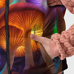 Детский жилет Неоновые светящиеся грибы, цвет: 3D-черный — фото 2