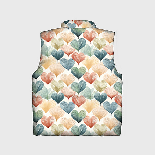 Детский жилет Разноцветные нарисованные сердечки / 3D-Черный – фото 2