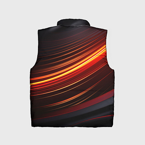Детский жилет Яркая оранжевая полосы на черной абстракции / 3D-Черный – фото 2