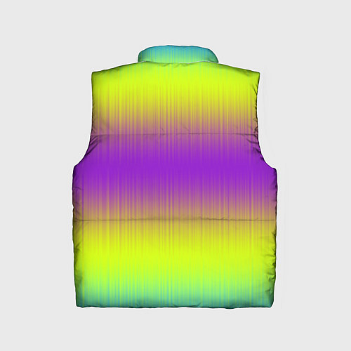 Детский жилет Неоновые салатовые и фиолетовые полосы / 3D-Черный – фото 2