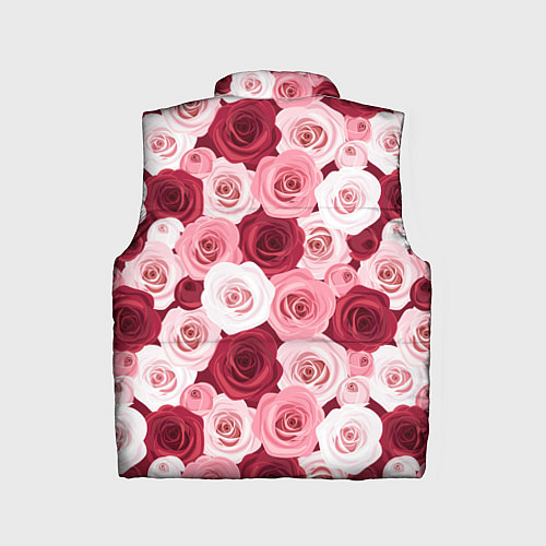 Детский жилет Красные и розовые розы / 3D-Черный – фото 2