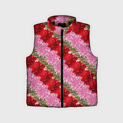 Детский жилет Фон с лилиями и розами, цвет: 3D-черный