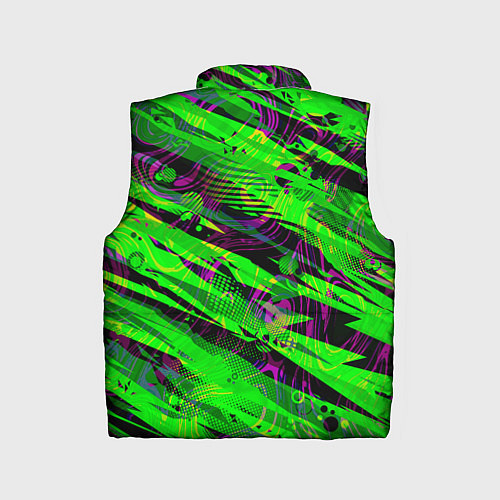 Детский жилет Зеленые узоры паттерны / 3D-Светло-серый – фото 2