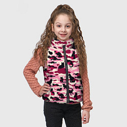 Детский жилет Камуфляжные розовые котики, цвет: 3D-черный — фото 2