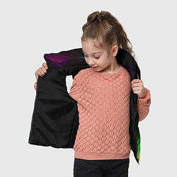 Детский жилет Geometry stripes кислотный неон, цвет: 3D-черный — фото 2