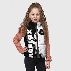 Детский жилет Роблокс - черно-белая абстракция, цвет: 3D-черный — фото 2
