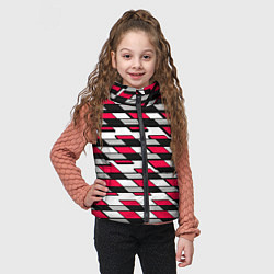 Детский жилет Красные четырёхугольники на белом фоне, цвет: 3D-светло-серый — фото 2