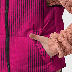 Детский жилет Насыщенный тёмно-розовый в полоску, цвет: 3D-черный — фото 2