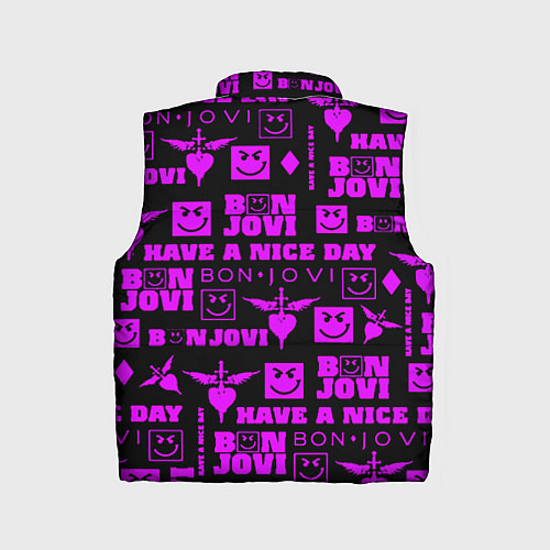 Детский жилет Bon Jovi neon pink rock / 3D-Черный – фото 2