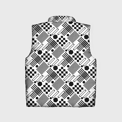 Детский жилет Современный черно белый геометрический узор / 3D-Светло-серый – фото 2