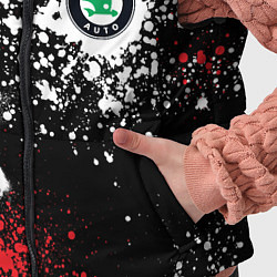 Детский жилет Шкода на фоне граффити и брызг красок, цвет: 3D-черный — фото 2