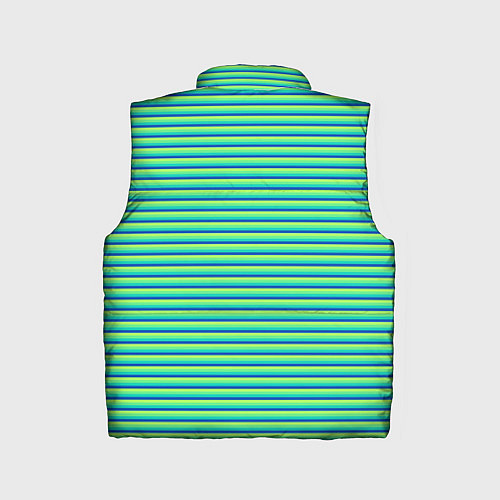 Детский жилет Зелёный в синюю полоску / 3D-Светло-серый – фото 2