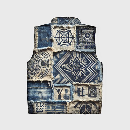 Детский жилет Татуировки майя на дениме / 3D-Красный – фото 2