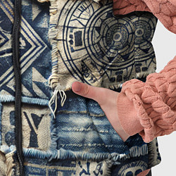 Детский жилет Татуировки майя на дениме, цвет: 3D-красный — фото 2