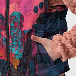 Детский жилет Абстрактный город в неоновых цветах, цвет: 3D-черный — фото 2