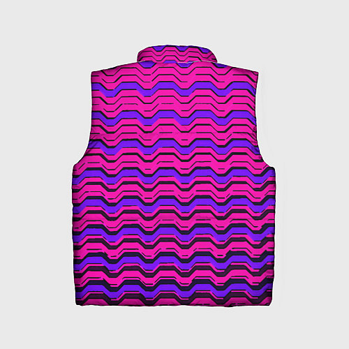 Детский жилет Розовые линии и чёрные полосы / 3D-Красный – фото 2