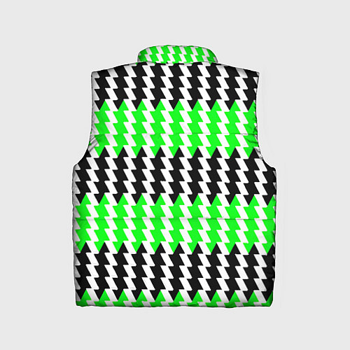 Детский жилет Вертикальные чёрно-зелёные полосы / 3D-Черный – фото 2