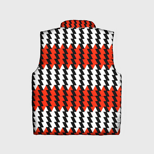 Детский жилет Вертикальные красно-белые полосы / 3D-Черный – фото 2