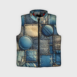 Детский жилет Denim patchwork - ai art, цвет: 3D-красный