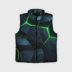 Детский жилет Abstract dark green geometry style