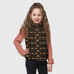 Детский жилет Коричневые кирпичики на чёрном фоне, цвет: 3D-черный — фото 2
