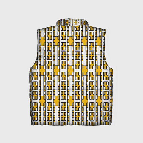 Детский жилет Жёлтые и белые кирпичики на белом фоне / 3D-Светло-серый – фото 2